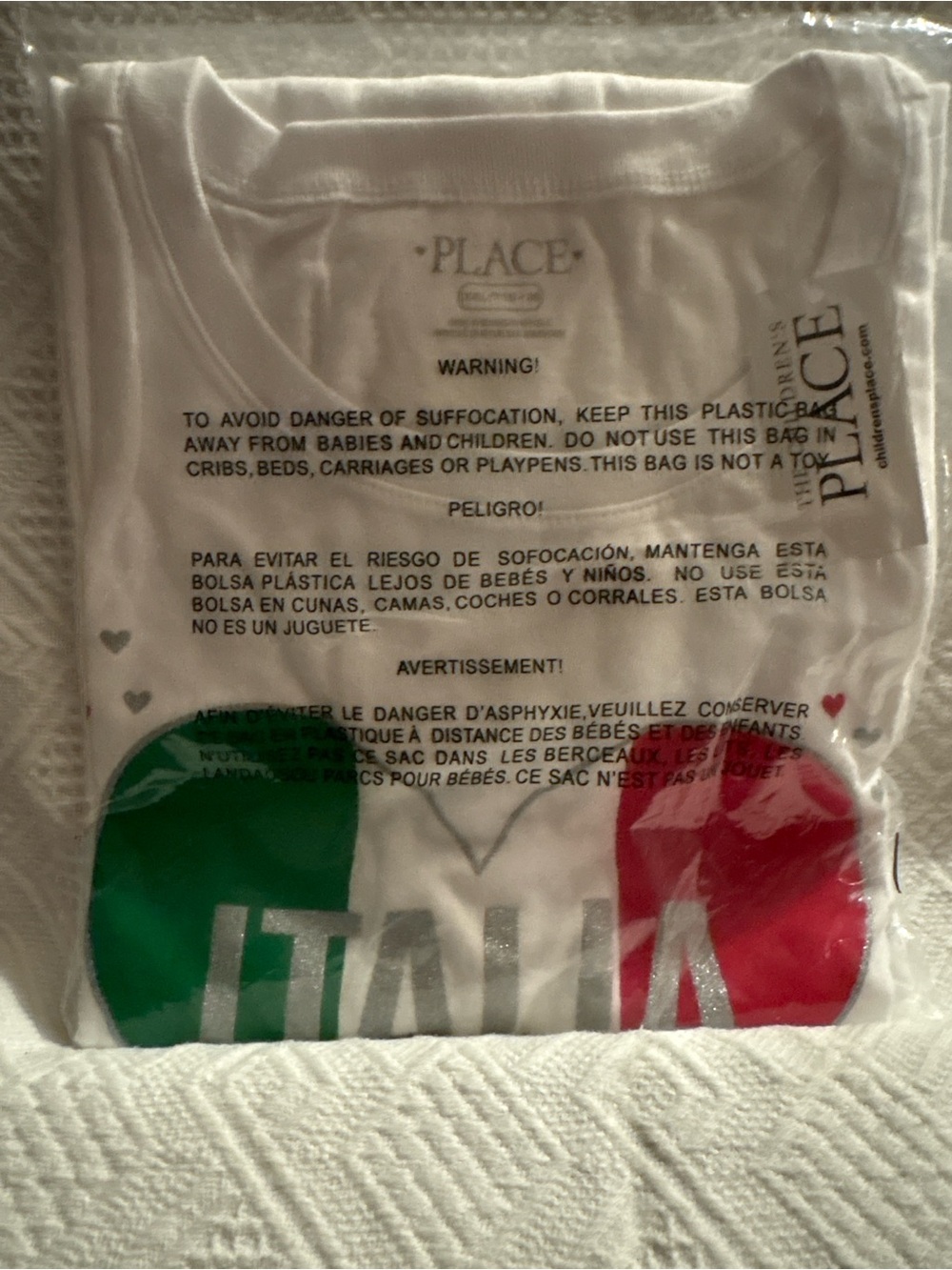 The Children's Place White 'Italia' Graphic Tee with Red & Green Accents